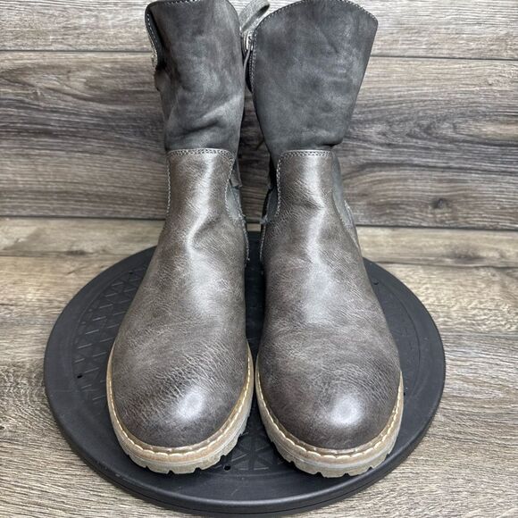 Patrizia By Spring Step Boots Womens Sz 10.5 Nainsi Zip Buckle Biker Boot Brown - Picture 5 of 8